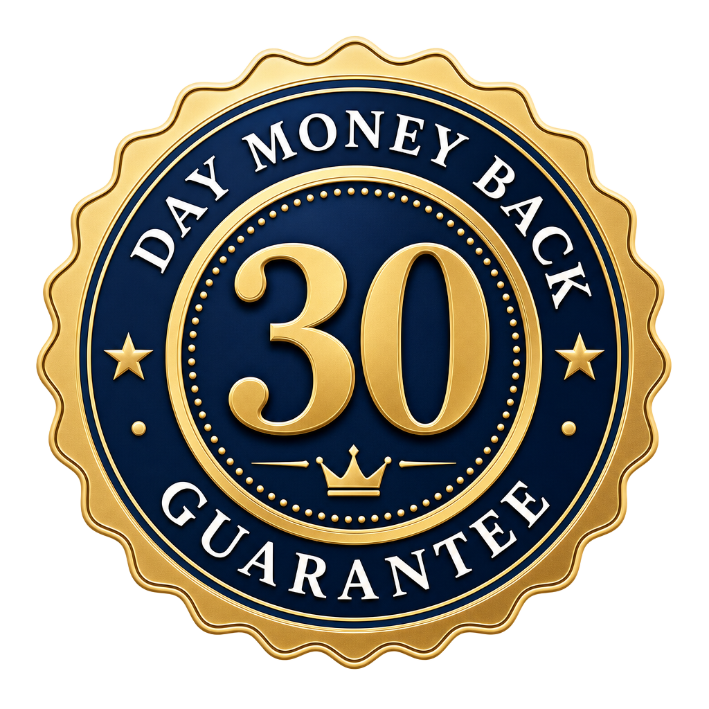 30-day money-back guarantee seal